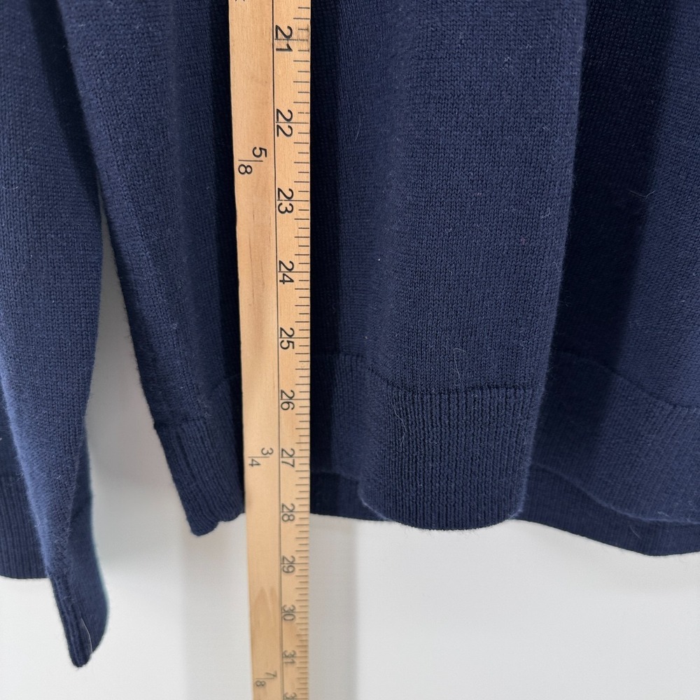 Hart Schaffner Marx Mens M Extra Fine Merino Wool V-Neck Pullover Sweater Navy - Picture 5 of 7